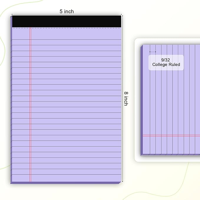 AILZFEI 5pcs Colored Note Pads 5x8 College Ruled Small Legal Pads Paper - Image 2