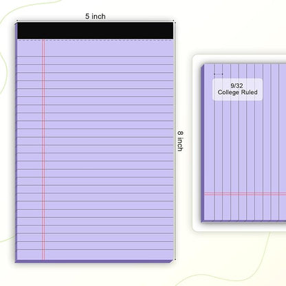 AILZFEI 5pcs Colored Note Pads 5x8 College Ruled Small Legal Pads Paper - Image 2