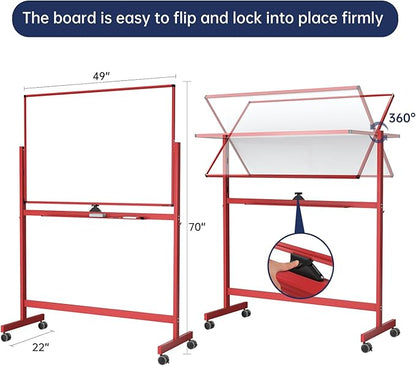 TSJ OFFICE Large Rolling Whiteboard - Image 2