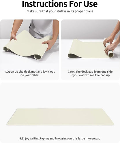 YSAGi Leather Desk Protector, Office Mat, Large Mouse Mat, Non-Slip PU Leather - Image 9