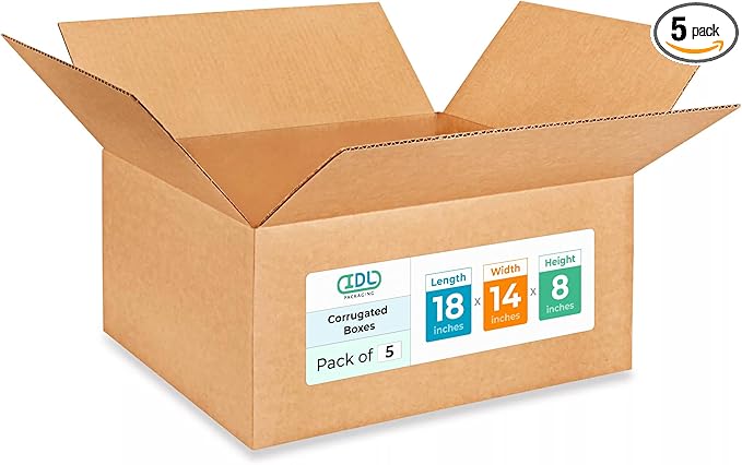 Medium Shipping & Moving Boxes 18 x 14 x 8 inches by IDLPackaging