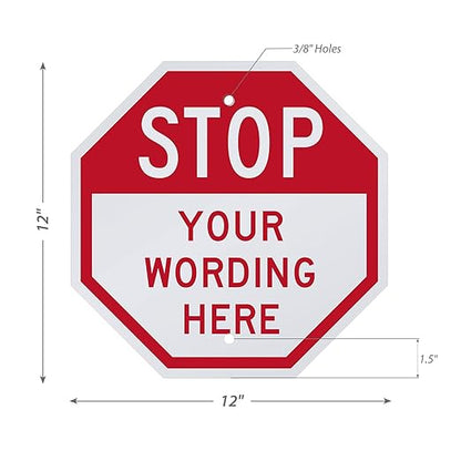 SmartSign Custom STOP Sign 12" x 12" 3M Engineer Grade Reflective Aluminum - Image 9