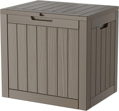 TARKARI 35 Gallon Lockable Resin Deck Box, Waterproof & UV-Resistant Outdoor by Home