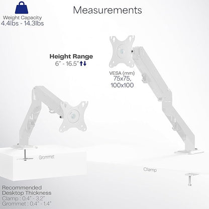 VIVO Heavy Duty Single Monitor Tension Arm - Image 4