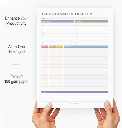 Task Planner & Tracker 8.5 x 11 Tear-Off 70 Sheet Planner Pad – Project - Image 2