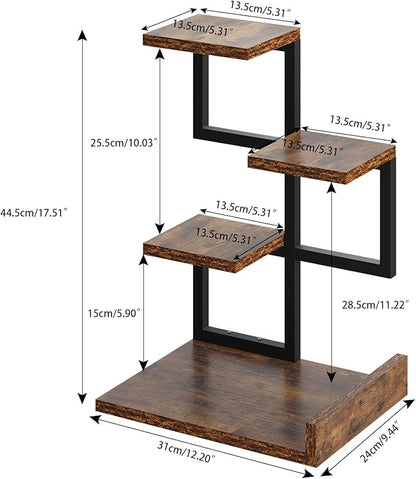 YMYNY Desktop Shelf Organizer, 4 Tier Storage Display Rack, Desk Shelf - Image 3