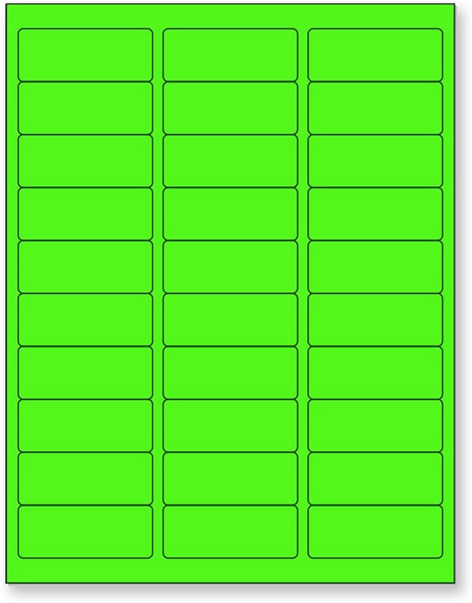 8-1/2 x 11 Neon Color High Light Fluorescent Labels by NextDayLabels