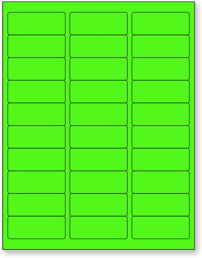 8-1/2 x 11 Neon Color High Light Fluorescent Labels by NextDayLabels