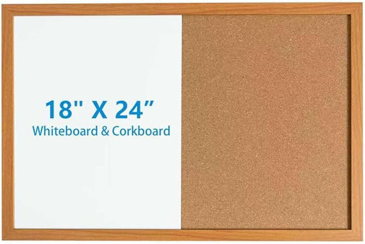 Combination Writeboard 24"x 18" Magnetic Whiteboard & Cork Board Dry Erase by YoupuStationery