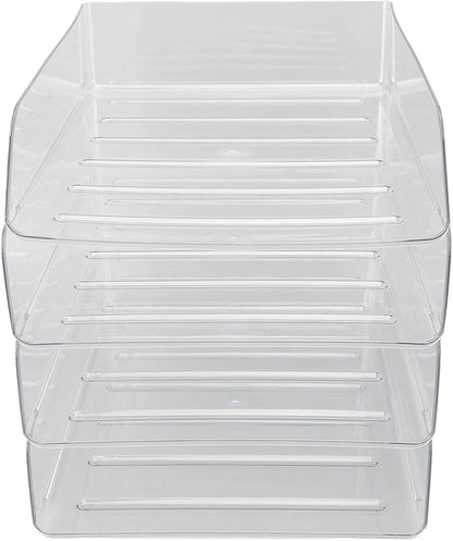 Jeanoko Desk Letter Tray Set Transparent Stackable Organizer - Image 3