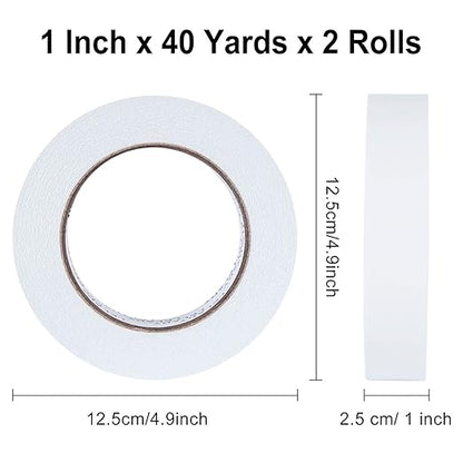 LELADY Double Sided Tape 1 Inch x 40 Yards- 2 Rolls Double-Sided Adhesive - Image 2