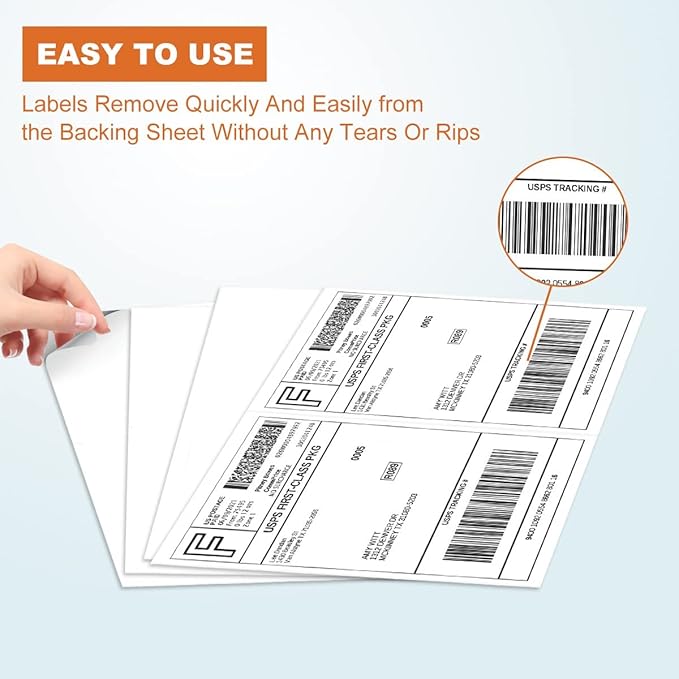 2000 Half Sheet Self Adhesive Shipping Labels - Image 2