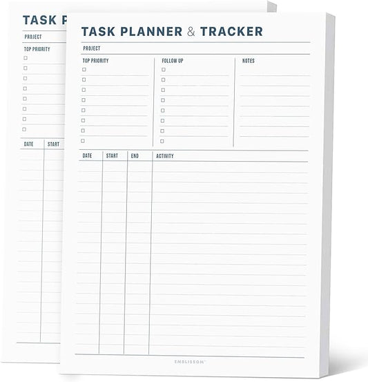 Task Planner & Tracker 8.5 x 11 Tear-Off 70 Sheet Planner Pad – Project by Emblissom