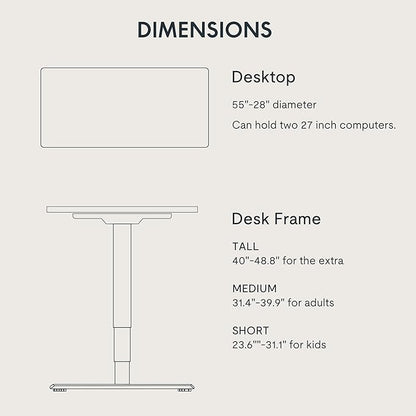 FLEXISPOT E6 3-Stage Dual Motor Electric Standing Desk 55 x 28 Sit Stand Up Desk - Image 7