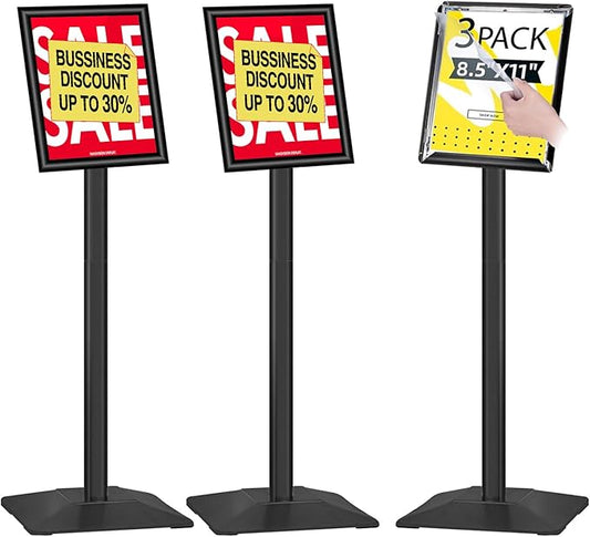 INNOVSIGN 3Packs Heavy Duty Adjustable Pedestal Poster Sign Stand, 8.5x11 by INNOVSIGN