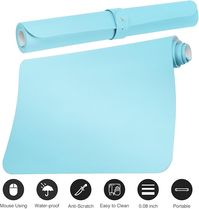 Boutilon Leather Desk Pad 30" x14", Non-Slip Mouse Pad, Office Desk Mat - Image 3