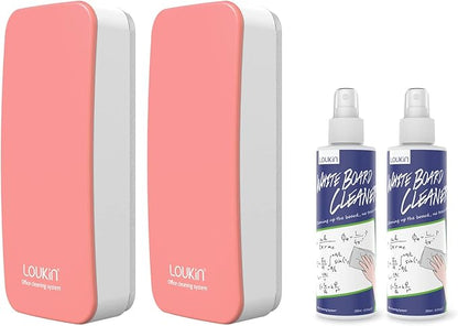 loukin 2 Pack Magnetic Dry Erase Eraser, Glass Board Remover, 3.4 fl oz by LOUKIN