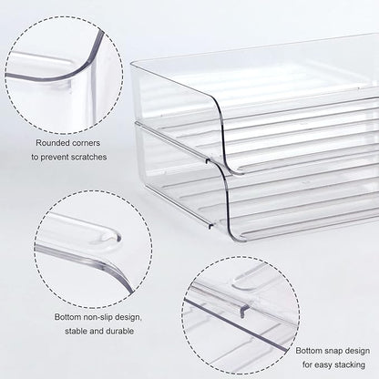 Zyners 2 Pack Stackable Desk Letter Paper Tray, A4 Clear Plastic Desk File - Image 3
