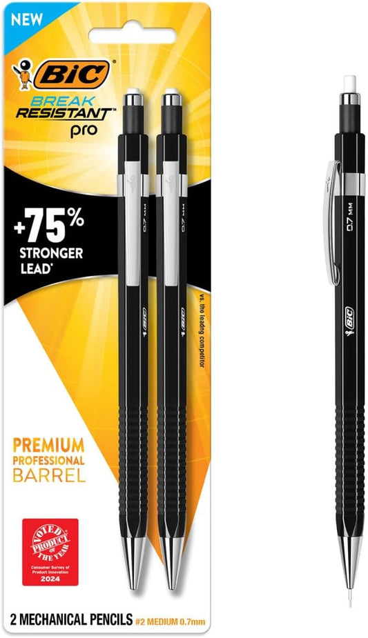 BIC Break Resistant Pro with Shock-Absorption and Twist-Up Eraser, Mechanical by BIC