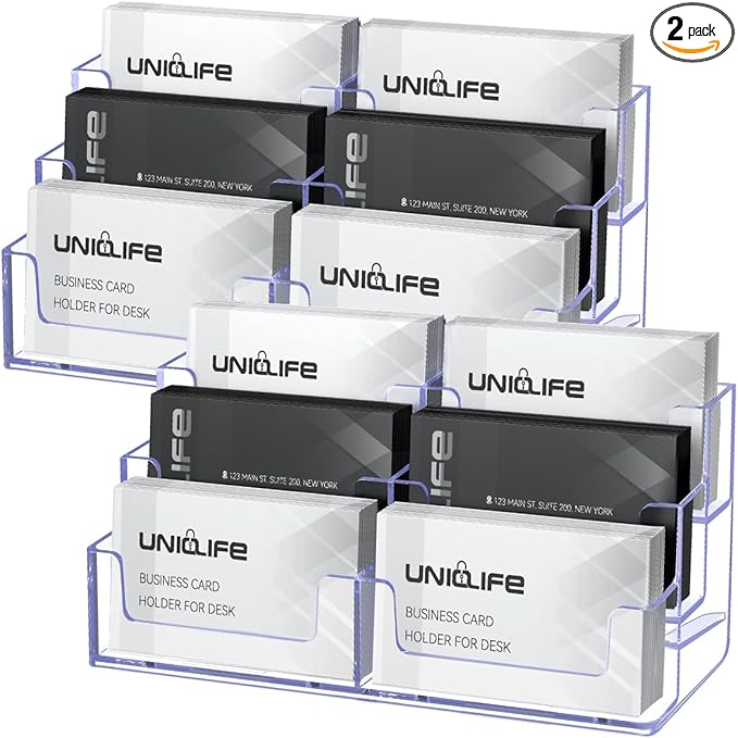 Uniclife 2 Pack Acrylic Business Card Holder by UnicLife