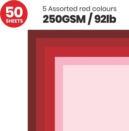 Red Colored Cardstock Thick Paper 50 Sheets, 8.5" x 11" Heavyweight 92lb Cover - Image 3