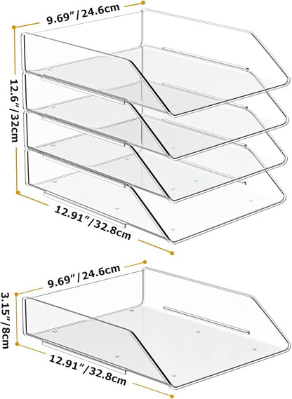 YKLSLH Simple 4 Tier Paper Organizer Letter Tray - Image 6