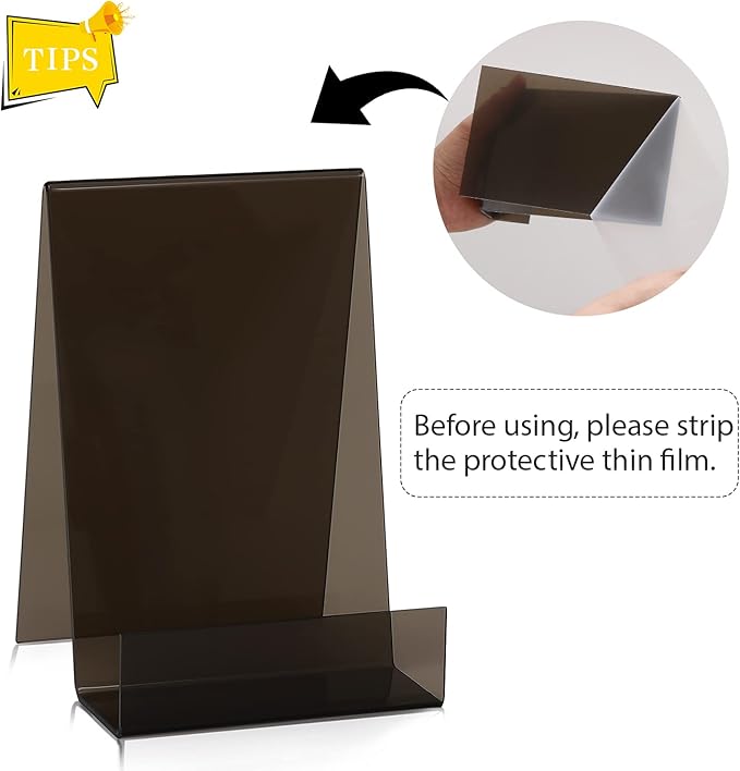 ZOEY Acrylic Book Stand with Ledge Clear Black Display Easels Plate - Image 3