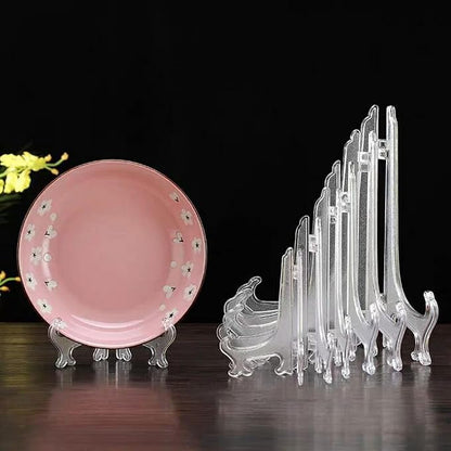 LonlyEagle 12 Pack 4 Inch Clear Plastic Easels or Stand/Plate Holders to - Image 4