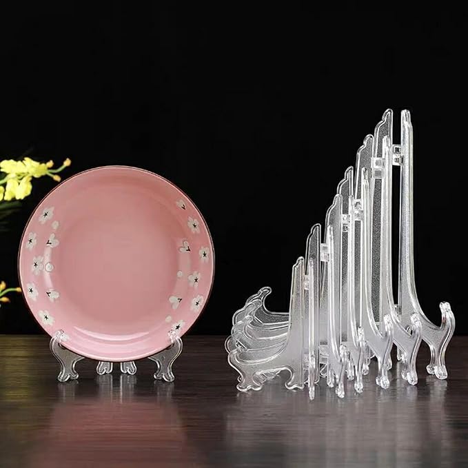 LonlyEagle 12 Pack 5 Inch Clear Plastic Easels or Stand/Plate Holders to - Image 4