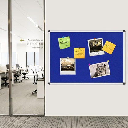 VIZ-PRO Notice Board Felt Blue, 48 X 24 Inches, 3 Pack - Image 7
