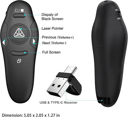 2-in-1 USB Type C Presentation Clicker Wireless Presenter Remote Clicker - Image 7