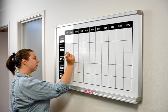 Work Week Dry-Erase Scheduling Whiteboard 36" x 24" - Image 3