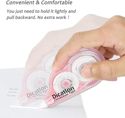 Dicatlon White Correction Tape 12 Pack, Easy Use Roller Applicator, Instant Dry - Image 8