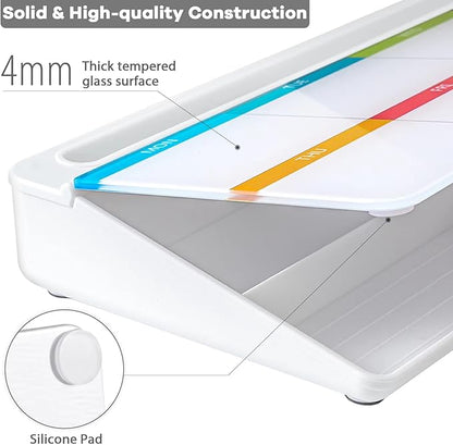 Varhomax Glass Weekly Dry Erase Desk White Board, Desktop to Do List Planner - Image 3
