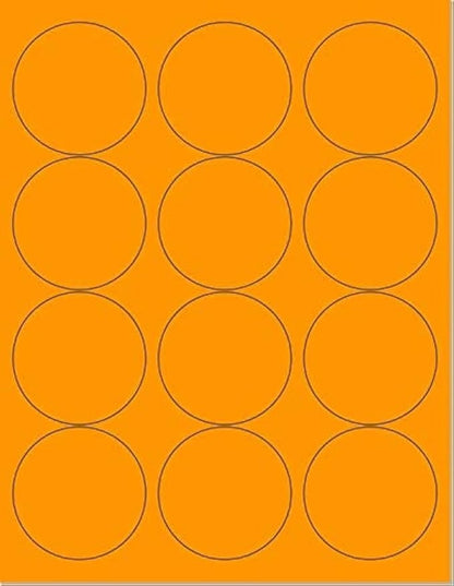 Pack of 100 Sheets, 8-1/2 x 11" Fluorescent Labels by NextDayLabels