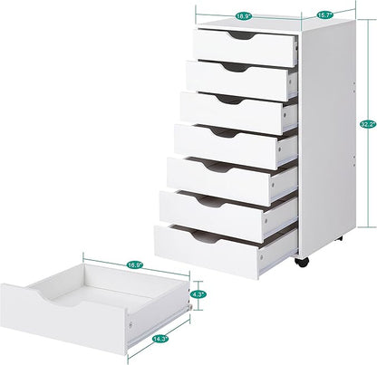 Naomi Home Debbie 7-Drawer Craft & Office Storage Cabinet, Chic Design - Image 2