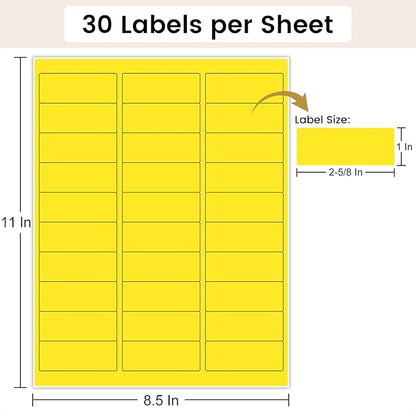 THEBLUETOUCH 1" x 2-5/8" Neon Labels – 750 pcs Printable Labels Stickers - Image 2