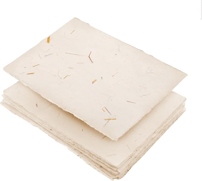 Wanderings Handmade Cream Deckle Edge Blank Paper by Wanderings