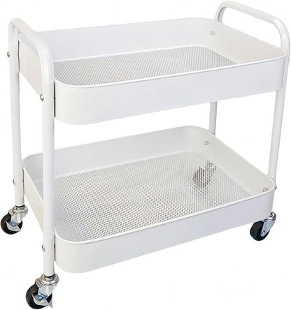 LIWNYRK 2 Tier Metal Rolling Cart by LIWNYRK
