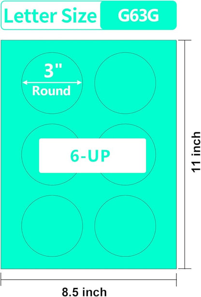 Gemsroyal 3 Inch Green Round Labels Printable, Colorful Round Stickers - Image 2