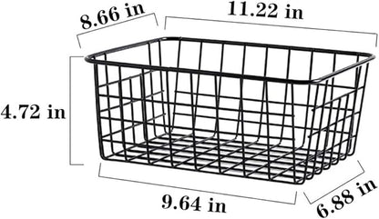 LeleCAT Black Wire Storage Baskets, Metal Household Storage Organizer - Image 2