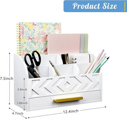 ZALIOJI Wooden Desk Organizer Mail Organizer Countertop, Desktop Organizer Mail - Image 6