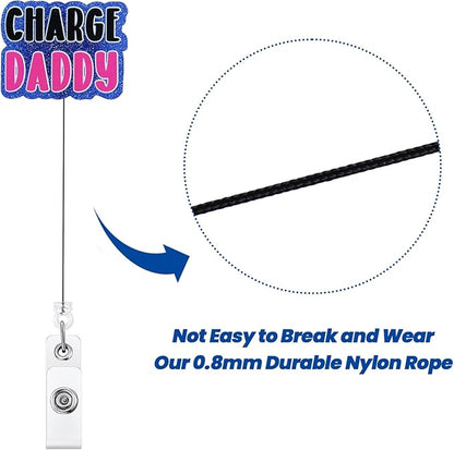 Charge Daddy Funny Badge Reel | Retractable ID Card Badge Holder | Name Tag - Image 5