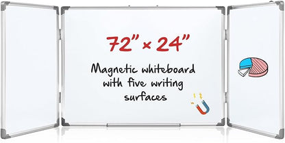 72" x 24" Foldable Whiteboard Dry Erase Board Large Tri Folding Whiteboard by Unknown
