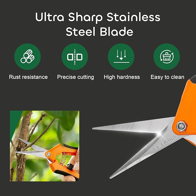 GROWNEER 3 Packs 6.5 Inch Pruning Shears Gardening Hand Pruning Snips Gardening - Image 3