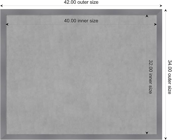 Amanti Art Grey Framed Magnetic Board 34x42 X-Large Vision Board - Image 4