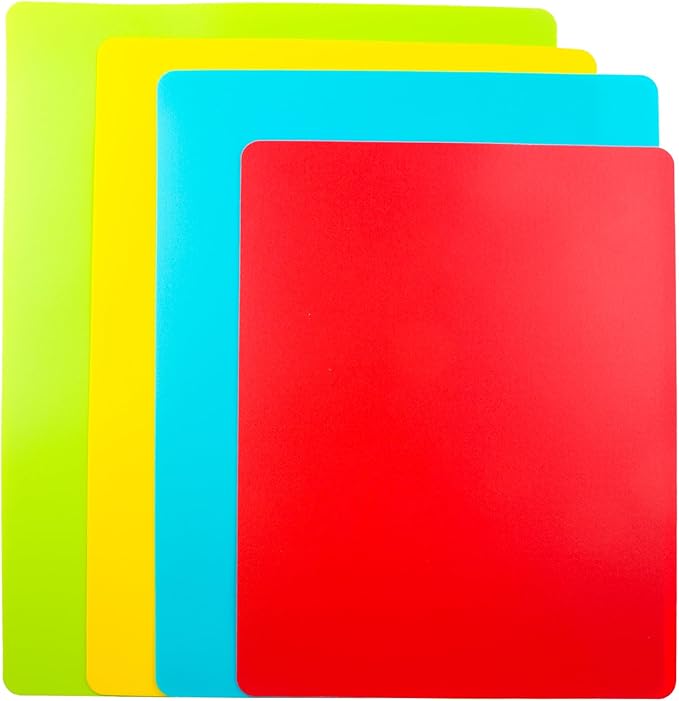 4 Pieces Flexible Cutting Board mats, Plastic Cutting Boards - Image 2