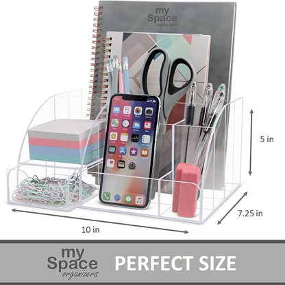 My Space Organizers Clear Acrylic Desk Oganizer, 9 Compartments, Office - Image 6