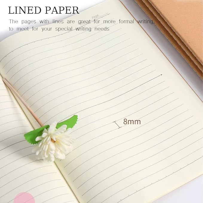110 Pack A5 Composition Notebooks Bulk, Kraft Cover Lined Paper Journal - Image 4