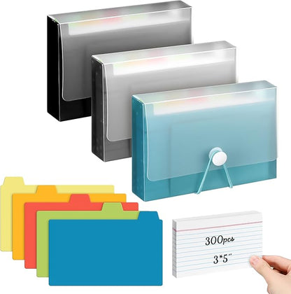 ForraFun 3 Set 3" x 5" Index Card Case Holds 100 Cards Includes Business by Unknown